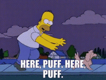 Here Puff Homer GIF - Here Puff Homer Puffy Tail GIFs