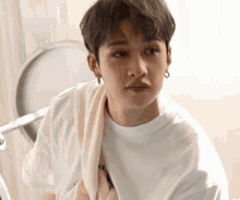White And Beige Aesthetic Bangchan Cute GIF - White And Beige Aesthetic Bangchan Cute Stray Kids GIFs