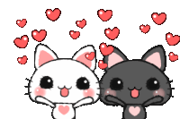 Cats Love Sticker - Cats Love Hearts Stickers