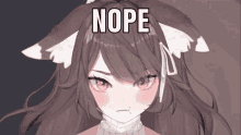 anime fox foxy foxplushy anime nope anime head shake