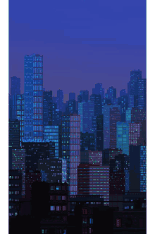pixelart city night