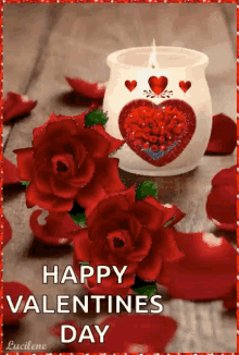Happy Valentines Day Glitter GIF - Happy Valentines Day Glitter Rose GIFs