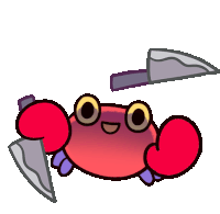 Juggling Knives Crabby Crab Sticker - Juggling Knives Crabby Crab Pikaole Stickers
