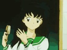 kagome higurashi inuyasha combing hair fixing hair