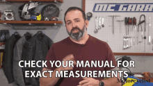 check your manual for exact measurements justin dawes motorcyclist mc garages manual