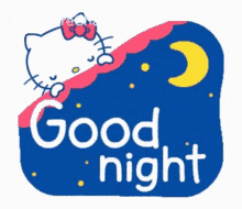 Good Night Hello Kitty GIF - Good Night Hello Kitty Moon GIFs