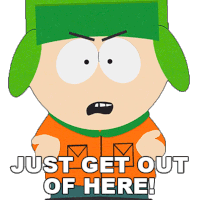 Just Get Out Of Here Kyle Broflovski Sticker - Just Get Out Of Here Kyle Broflovski South Park Stickers
