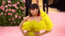 Yellow Dress Pose GIF - Yellow Dress Pose Charli Xcx GIFs