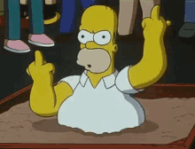 the simpsons homer simpson fuck you flipping off middle finger