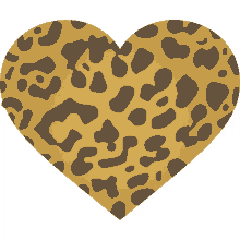 leopard print heart heart joypixels leopard animal print