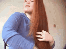 Long Hair Hair Brush GIF - Long Hair Hair Brush Redhead GIFs