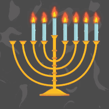 happy hanukkah day six sixth day menorah candles