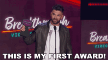 This Is My First Award Dylan Scott GIF - This Is My First Award Dylan Scott Cmt Awards GIFs