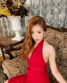 Bomi Red Dress GIF - Bomi Red Dress Apink GIFs