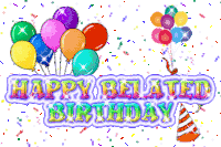 Happy Belated Birthday Balloon Sticker - Happy Belated Birthday Balloon Confetti Stickers