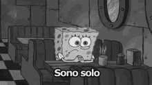 Solo Solitudine Tristezza Spongebob GIF - Alone Loneliness Sadness GIFs