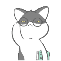 Cat Gray Sticker - Cat Gray Glasses Stickers