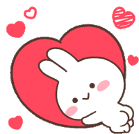 Heart Love Sticker - Heart Love Rabbit Stickers