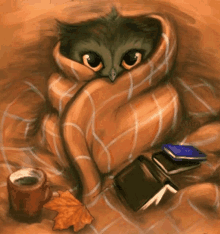 owl animated autumn cold