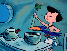 Betty Rubble Celery GIF - Betty Rubble Celery Kitchen Scissors GIFs