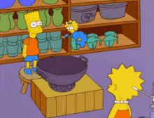 Maggie In A Wok - The Simpsons GIF - The Simpsons Maggie Bart GIFs
