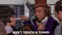 Dont Touch A Thing Willy Wonka And The Chocolate Factory GIF - Dont Touch A Thing Willy Wonka And The Chocolate Factory Dont Put Hands On Anything GIFs