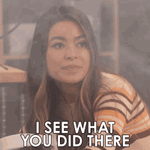 I See What You Did There Carly Shay GIF - I See What You Did There Carly Shay Miranda Cosgrove GIFs