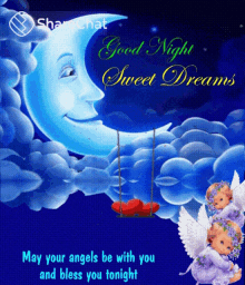 Good Night Sweet Dreams GIF - Good Night Sweet Dreams May Your Angels Be With You GIFs