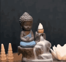 Little Monk Incense Falls GIF - Little Monk Incense Falls Incense Burner GIFs