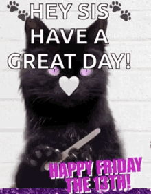 Black Cat Friday GIF - Black Cat Friday Happy Friday The13th GIFs