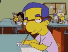 Milhouse / Simpsons / Oiê Tudo Bem? / Paquera / Crush / GIF - Milhouse Simpsons Flirty GIFs