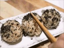 rice ball chopstick korean food jumeokbap