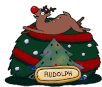 Rudolph Tree Topper Sticker - Rudolph Tree Topper Xmas Jokes Stickers