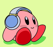 Headphones Kirby GIF - Headphones Kirby Cute GIFs