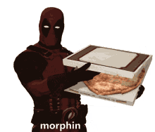 deadpool marvel sticker love pizza