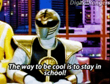power rangers the way to be cool is to stay in school white ranger tommy oliver school