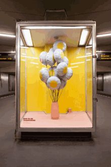 flowers ballons art exhibition subway