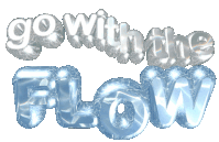Go With The Flow Go Along Sticker - Go With The Flow Go Along Wavy Letters Stickers