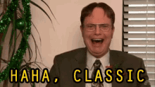 Haha, Classic! - The Office GIF - Classic Youre Classic Thats Classic GIFs