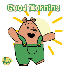 good morning happy dance morning exercise hello morning pants bear