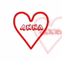 heart red heart name anna