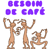 Besoin De Café Need Coffee Sticker - Besoin De Café Café Need Coffee Stickers