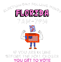 Florida Election Day Polling Hours Sticker - Florida Fl Election Day Polling Hours Stickers