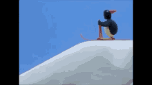 pingu penguin skiing winter is coming winter