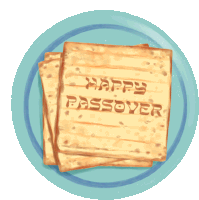 Matzah On A Plate Happy Passover On A Matzah Sticker - Matzah On A Plate Happy Passover On A Matzah Chag Pesach Stickers