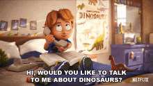 Hi Would You Like To Talk To Me About Dinosaurs The Mitchells Vs The Machines Trailer GIF - Hi Would You Like To Talk To Me About Dinosaurs The Mitchells Vs The Machines Trailer Hello GIFs