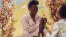 smelling flowers thank you excited sweet flowers smelling flowers thank you excited sweet flowers