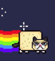Nyan Cat Flying GIF - Nyan Cat Flying Grumpy Cat GIFs