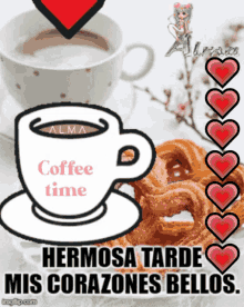 Coffee Time Hermosa Tarde GIF - Coffee Time Hermosa Tarde Corazones Bellos GIFs