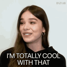 Im Totally Cool With That Hailee Steinfeld GIF - Im Totally Cool With That Hailee Steinfeld Harpers Bazaar GIFs